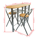 Kitchen / Breakfast Bar / Table and Chairs Set Wood - Close-Up Angle
