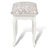 Dressing Stool Warm White Fabric - Top-Down View