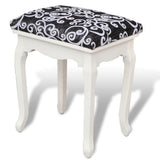 Dressing Stool Black Fabric - Front View