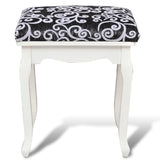 Dressing Stool Black Fabric - Side View