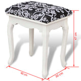 Dressing Stool Black Fabric - 45-Degree Angle