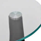 Coffee Table with Round Glass Top High Gloss Black - Rear View