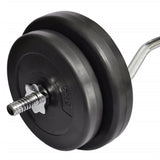 Curl Bar with Weights 30 kg - Side View