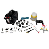Airbrush compressor set with 3 pistols 255 x 135 x 220 mm - Front View