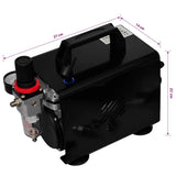 Airbrush compressor set with 3 pistols 255 x 135 x 220 mm - Low Angle