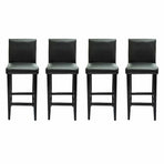 Bar Stools 4 pcs Black Faux Leather