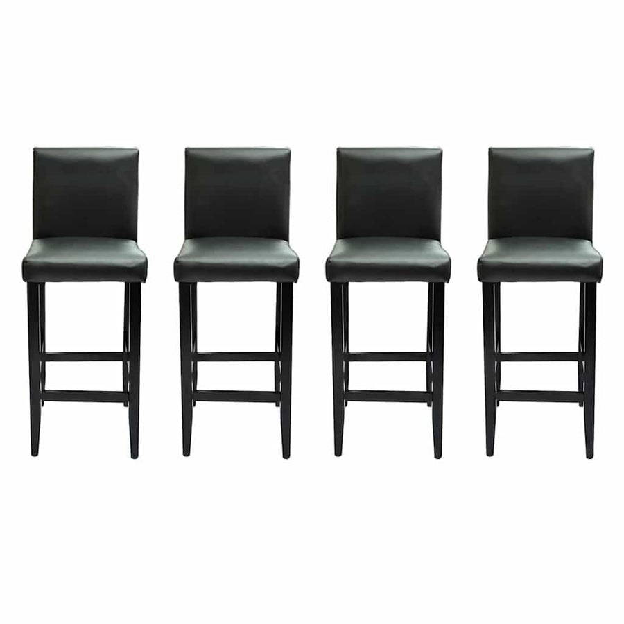 Bar Stools 4 pcs Black Faux Leather