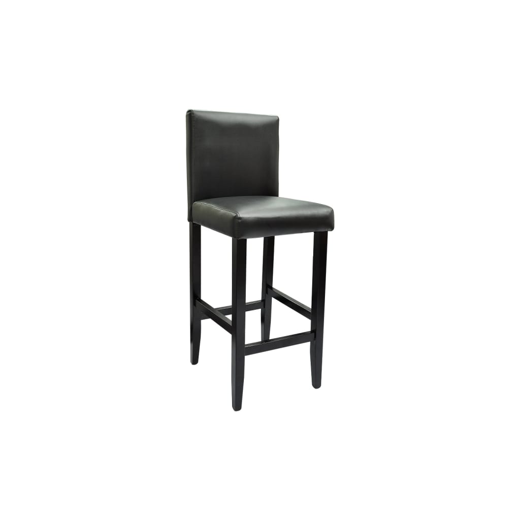 Bar Stools 6 pcs Black Faux Leather