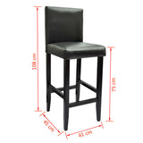 Bar Stools 6 pcs Black Faux Leather