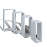 Cuboid shelf set of 4 White - Front View