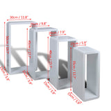 Cuboid shelf set of 4 White - Rear View