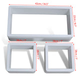Cuboid shelf set of 3 - Top-Down View