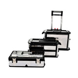 3-Part Rolling Tool Box with 2 Wheels - Top-Down View