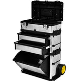 3-Part Rolling Tool Box with 2 Wheels - Low Angle