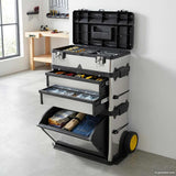 3-Part Rolling Tool Box with 2 Wheels
