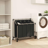 Laundry sorter with 4 bags black grey - Side View