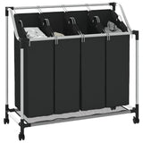 Laundry sorter with 4 bags black grey - Top-Down View
