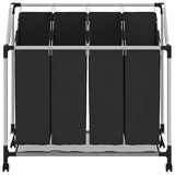Laundry sorter with 4 bags black grey