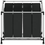 Laundry sorter with 4 bags black grey - 45-Degree Angle