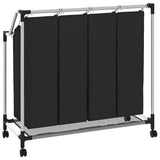 Laundry sorter with 4 bags black grey