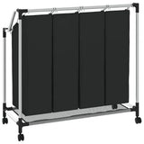 Laundry sorter with 4 bags black grey - Close-Up Angle