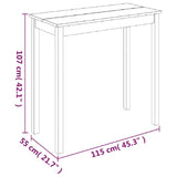 Bar Table MDF Black 115x55x107 cm - Rear View