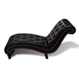 Chaise Longue Brown Faux Leather - Side View