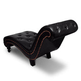 Chaise Longue Brown Faux Leather - Top-Down View