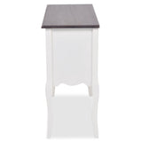 Console Cabinet 6 Drawers Brown and White Wood - 45-Degree Angle