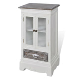 Cabinet 2 Doors 1 Drawer White Wood