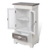 Cabinet 2 Doors 1 Drawer White Wood - Top-Down View