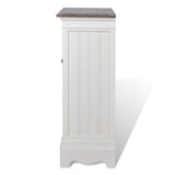 Cabinet 2 Doors 1 Drawer White Wood - 45-Degree Angle