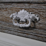 Cabinet 2 Doors 1 Drawer White Wood - Rear View