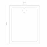 Rectangular ABS Shower Base Tray 70 x 90 cm - Rear View