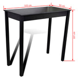 Bar Table with 4 Bar Chairs Black - Close-Up Angle