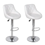 Bar Stools 2 pcs White Faux Leather - Front View