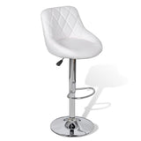 Bar Stools 2 pcs White Faux Leather - Side View