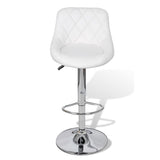 Bar Stools 2 pcs White Faux Leather - Top-Down View
