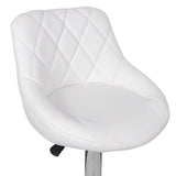 Bar Stools 2 pcs White Faux Leather - Rear View