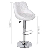 Bar Stools 2 pcs White Faux Leather - Low Angle