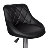 Bar Stools 2 pcs Black Faux Leather - Rear View