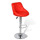 Bar Stools 2 pcs Red Faux Leather - Side View