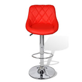 Bar Stools 2 pcs Red Faux Leather - Top-Down View