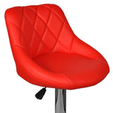 Bar Stools 2 pcs Red Faux Leather - Rear View