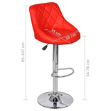 Bar Stools 2 pcs Red Faux Leather