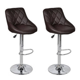 Bar Stools 2 pcs Brown Faux Leather