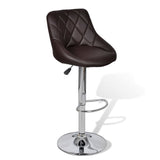 Bar Stools 2 pcs Brown Faux Leather - Side View