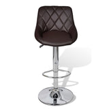 Bar Stools 2 pcs Brown Faux Leather - Top-Down View