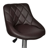 Bar Stools 2 pcs Brown Faux Leather - Rear View