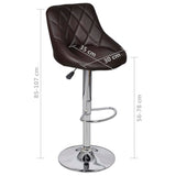 Bar Stools 2 pcs Brown Faux Leather - Low Angle